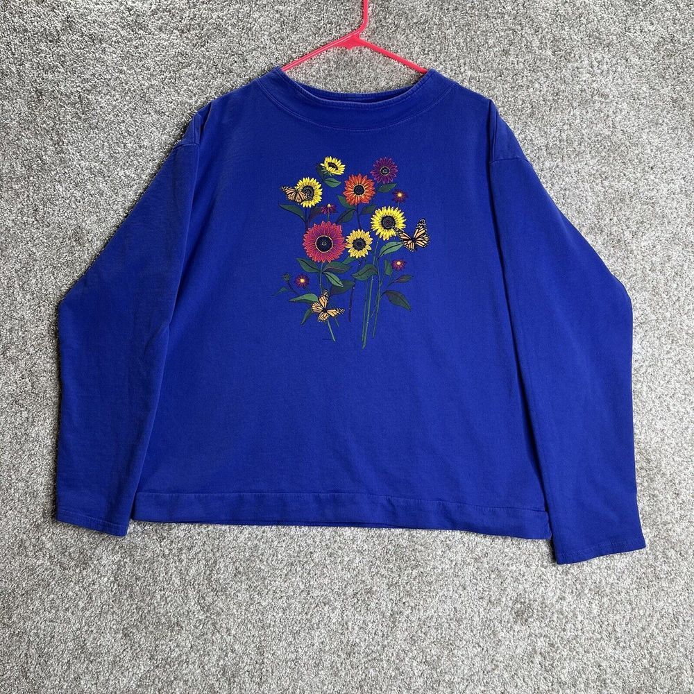Sabaku Artwear Pullover Sweater Women's Large Sunflowers‎ Girasoles Art To Wear